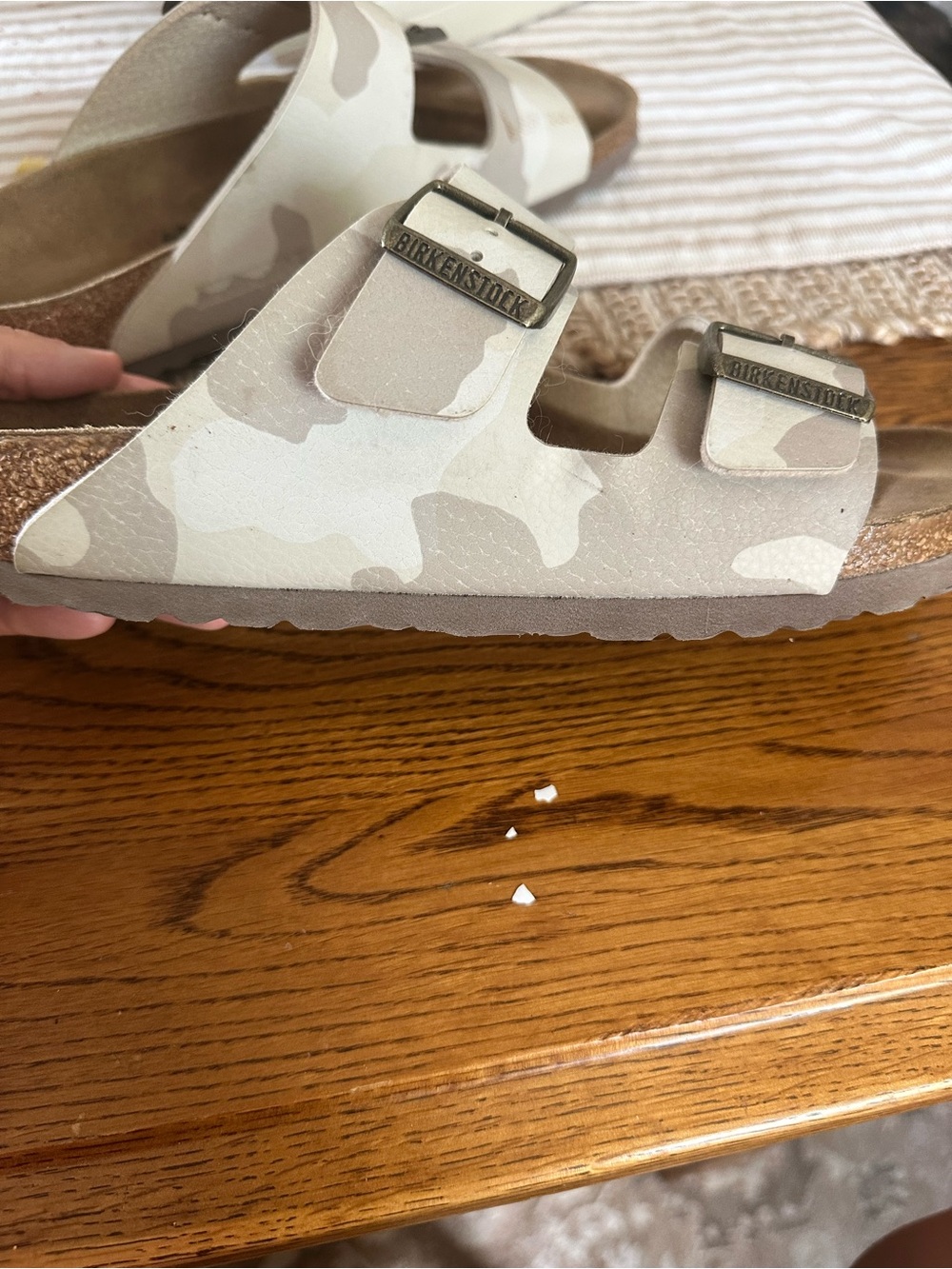 Birkenstock Beige Camo Double-Buckle Sandals - Picture 3 of 11